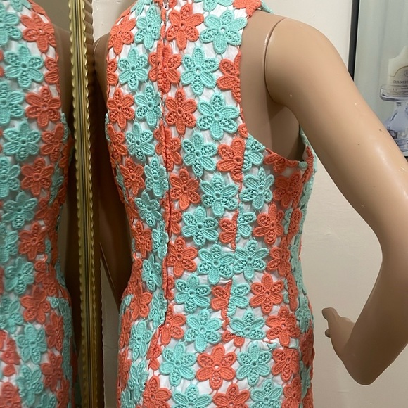 Lilly Pulitzer Floral Sleeveless Dress in Blue and Orange - Picture 7 of 16